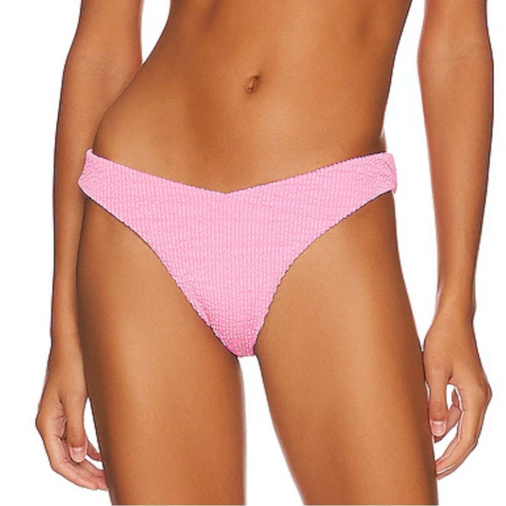 WeWore What Pink Textured Bikini Bottom-Large